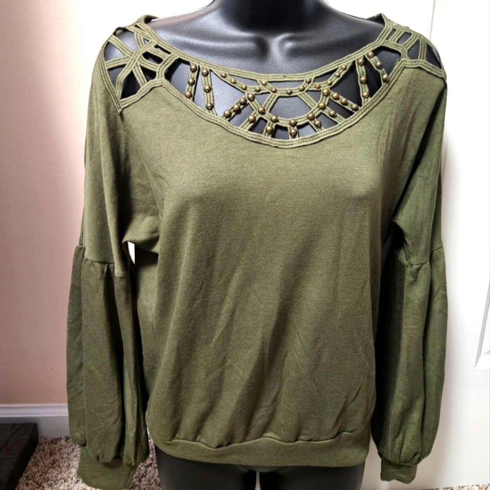 VENUS Embellished Cut Out Top NWOT